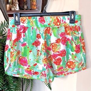 Show Me Your Mumu Colorful Tropical Floral Lined Pull On Stretch Waist Shorts